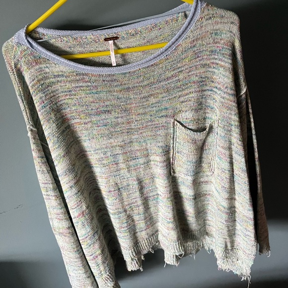 NWOT free people frayed hem sweater small - Picture 1 of 4
